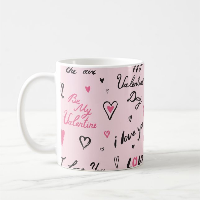 Valentine's Day: 'I Love You' Background. Coffee Mug (Left)