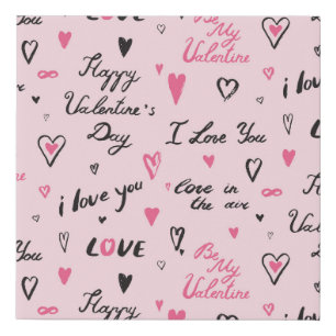 Valentine's Day: 'I Love You' Background. Faux Canvas Print