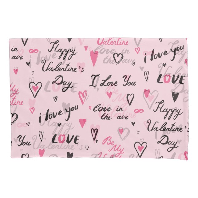 Valentine's Day: 'I Love You' Background. Pillow Case (Front)