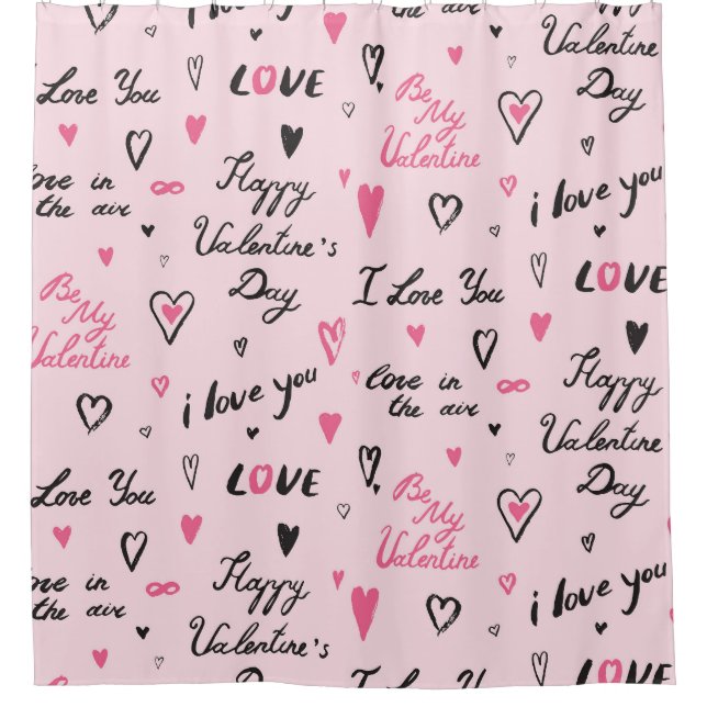 Valentine's Day: 'I Love You' Background. Shower Curtain (Front)