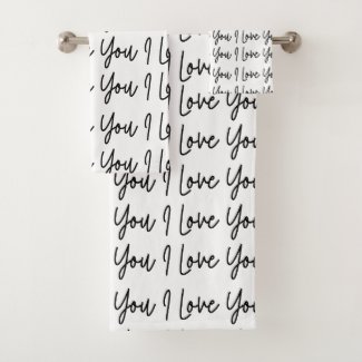Valentines Day I Love You Black and White Pattern