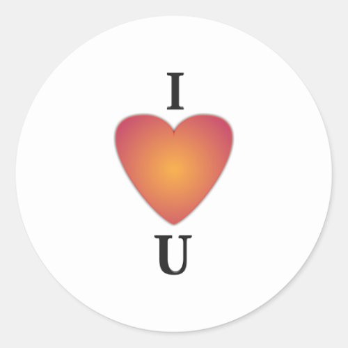 Valentines Day I Love You Classic Round Sticker