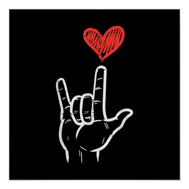 Valentines Day I Love You Hand Sign ASL Heart Wome (Front)