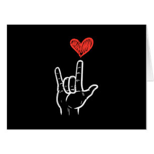 Valentines Day I Love You Hand Sign ASL Heart Wome Card