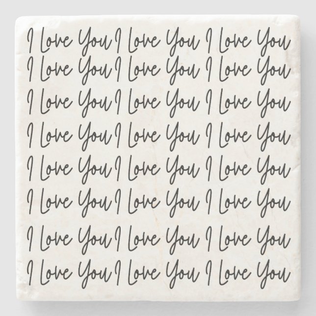 Valentines Day I Love You  Stone Coaster (Front)