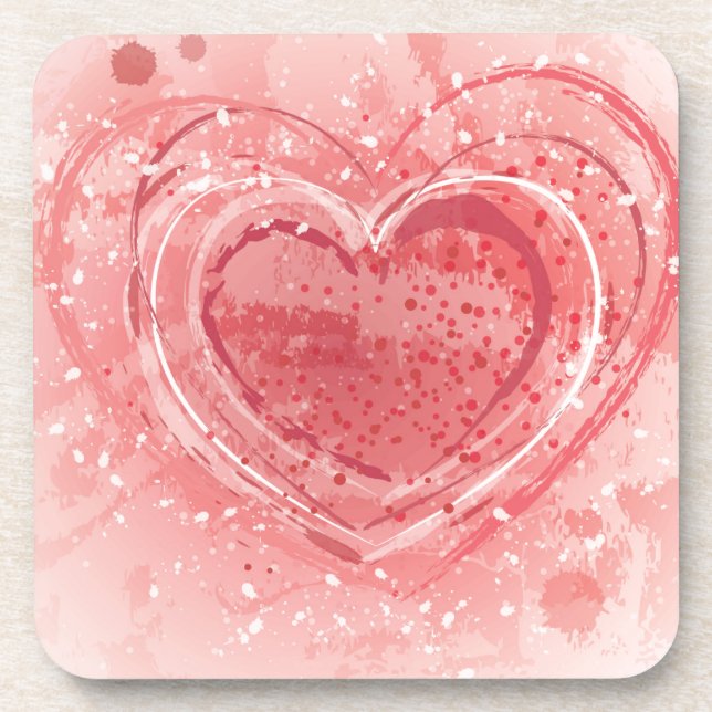 Valentine's Day Illustration Drink Coaster (Front)
