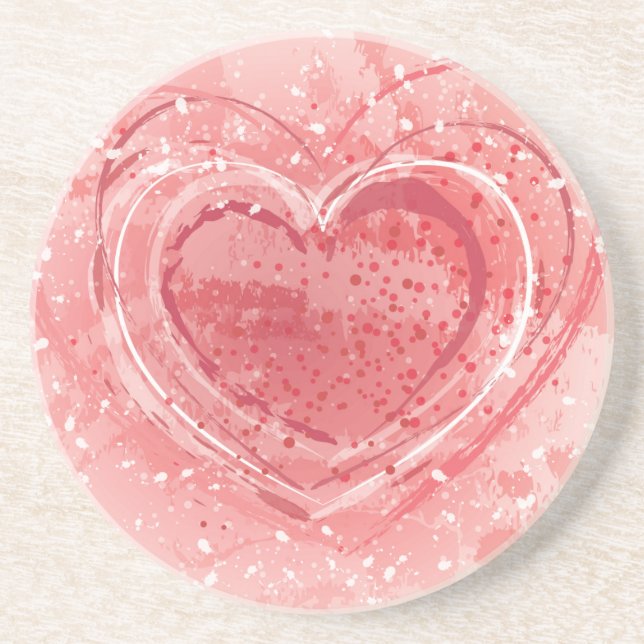 Valentine's Day Illustration Drink Coaster (Front)