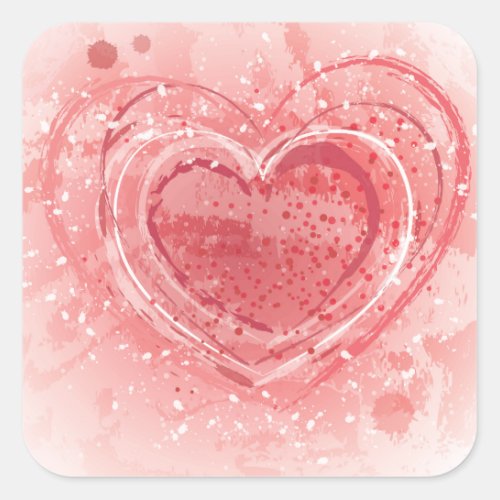 Valentines Day Illustration Square Sticker