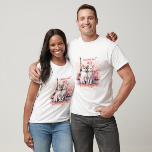 Valentine's Day in Paris - Couple of cats -  T-Shirt