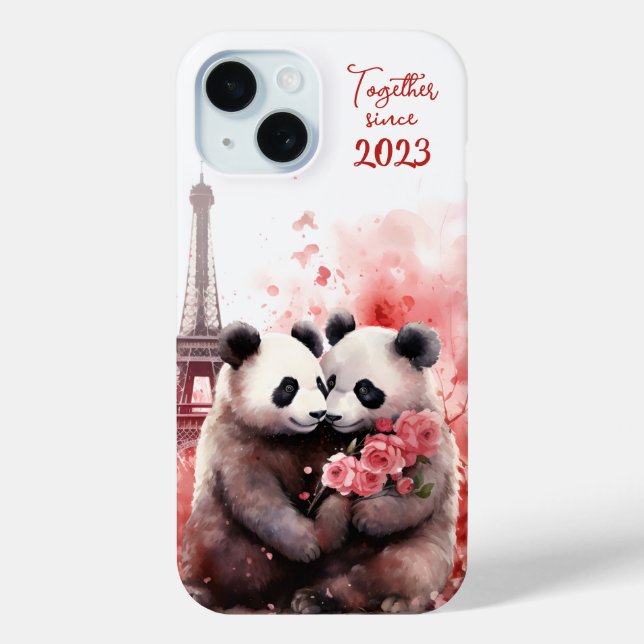 Valentine's Day in Paris - Couple of pandas -  Case-Mate iPhone Case (Back)