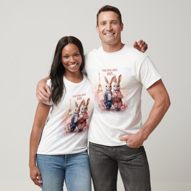 Valentine's Day in Paris - Couple of rabbits -  T-Shirt (Unisex)