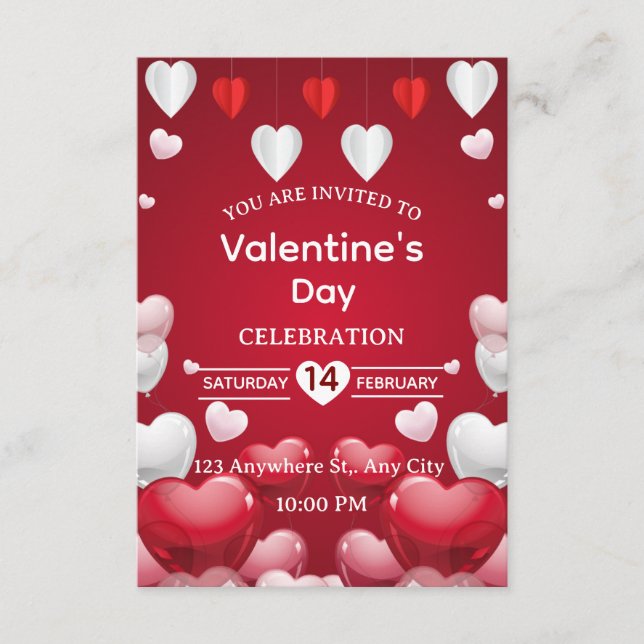 Valentine's Day Invitation Card (Front)