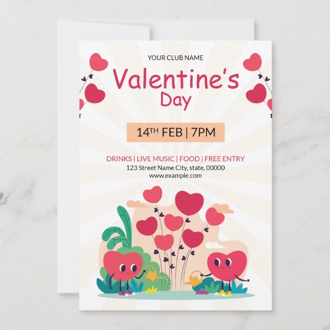 Valentine's Day Invitation Flyer (Front)