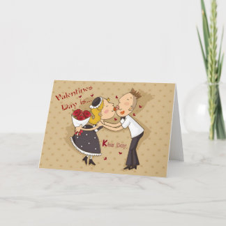 Valentine's Day is... Kiss Day Cute Personalize Holiday Card