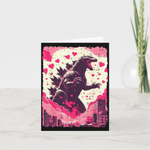 Valentines Day Japanese Monster Funny Kaiju Men Wo Card