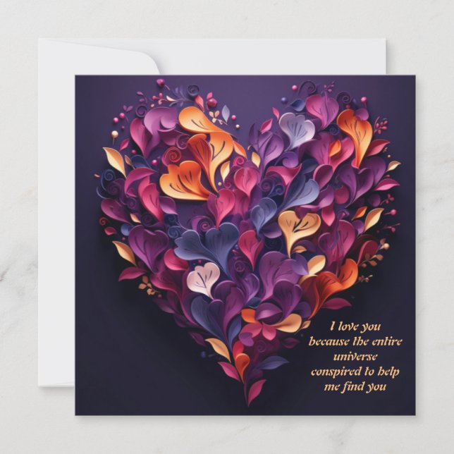 Valentine's day just you and me thankyou  postcard (Front)