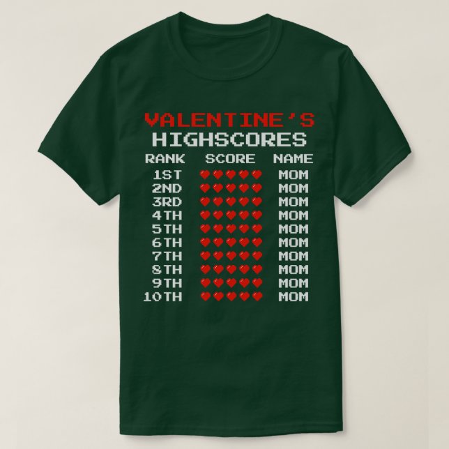 Valentines Day Kids Boys Retro Video Games Funny M T-Shirt (Design Front)