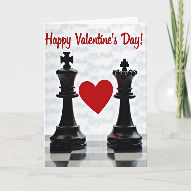Valentines Day King Queen Heart Card (Front)
