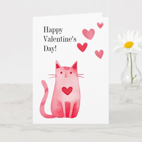 Valentines Day Kitty Cat Card