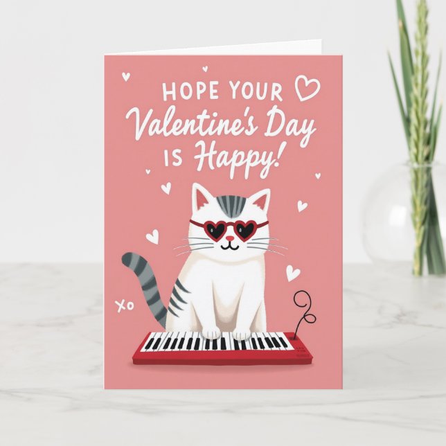 Valentines Day Kitty Love Song Card (Front)
