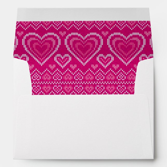 Valentine's Day Knitted Pattern 2 Envelope (Back (Bottom))
