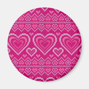 Valentine's Day Knitted Pattern 2 Magnet