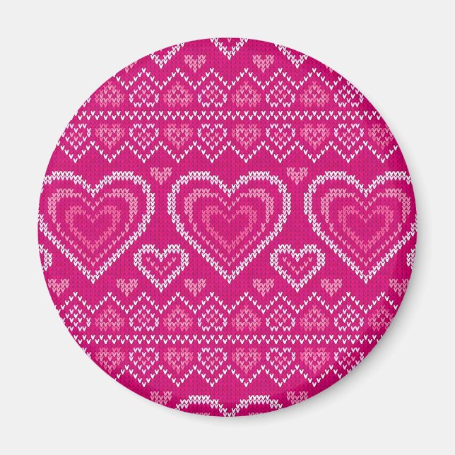 Valentine's Day Knitted Pattern 2 Magnet (Front)