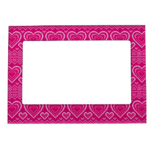 Valentine's Day Knitted Pattern 2 Magnetic Frame