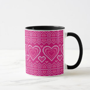 Valentine's Day Knitted Pattern 2 Mug