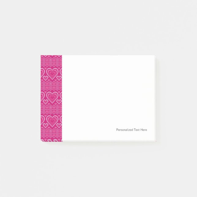 Valentine's Day Knitted Pattern 2 Post-it Notes (Front)