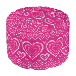 Valentine's Day Knitted Pattern 2 Pouf