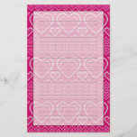 Valentine&#39;s Day Knitted Pattern 2 Stationery