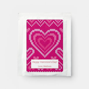 Valentine's Day Knitted Pattern 2 Tea Bag Drink Mix