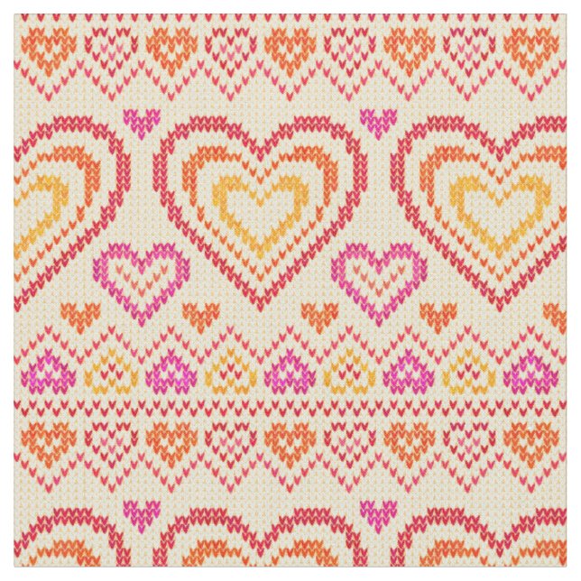 Valentine's Day Knitted Pattern Fabric (Close Up)