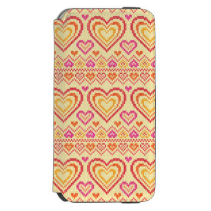 Valentine's Day Knitted Pattern iPhone 6/6s Wallet Case