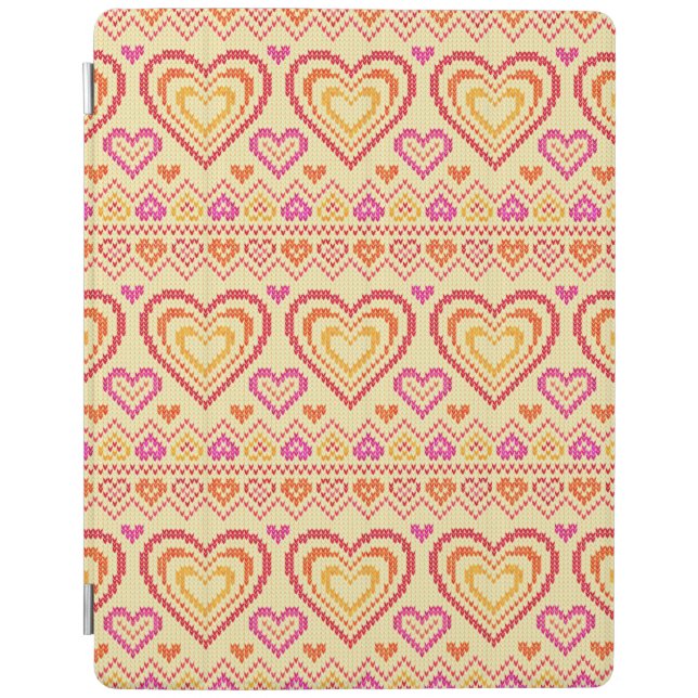 Valentine's Day Knitted Pattern iPad Smart Cover (Front)