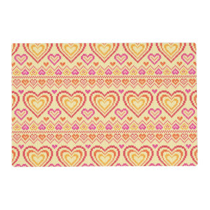 Valentine's Day Knitted Pattern Placemat