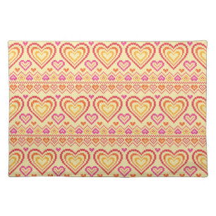 Valentine's Day Knitted Pattern Placemat