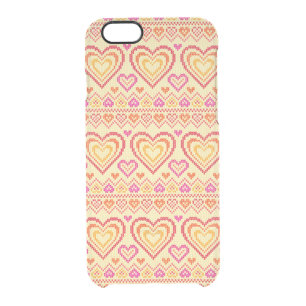 Valentine's Day Knitted Pattern Clear iPhone 6/6S Case