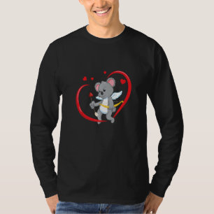 Valentines Day Koala Bear with Heart Arrow Cupid K T-Shirt
