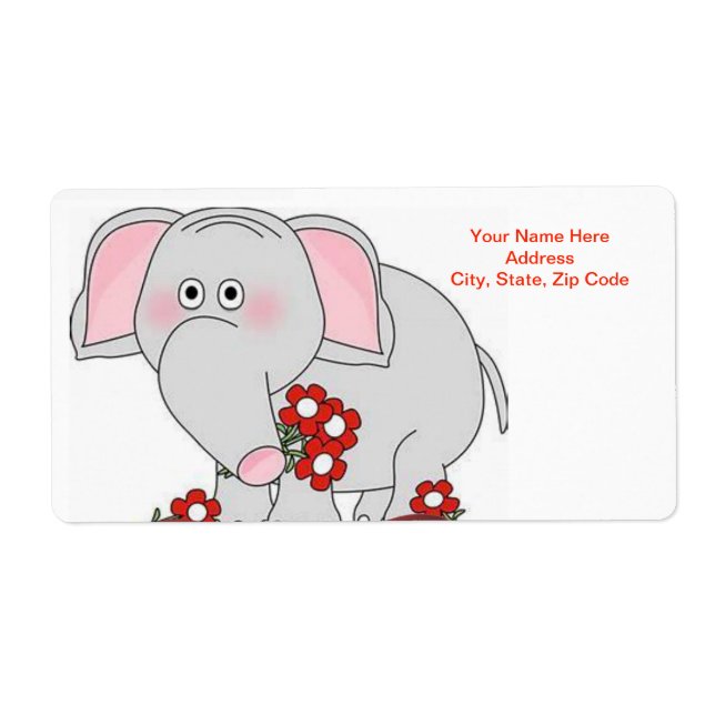 Valentine's Day Labels Elephant (Front)