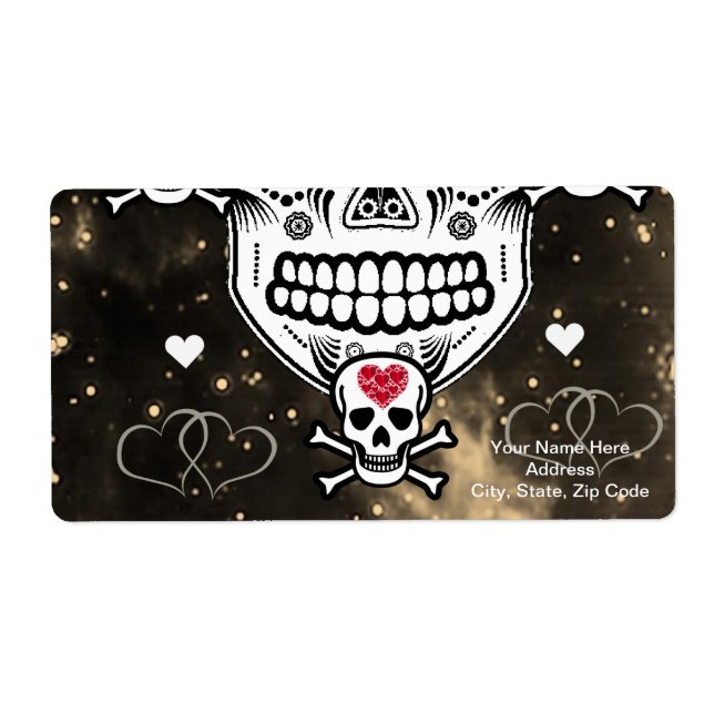 Valentine's Day Labels Skull (Front)
