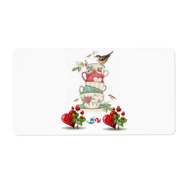 Valentine's Day Labels Vintage Bird (Front)
