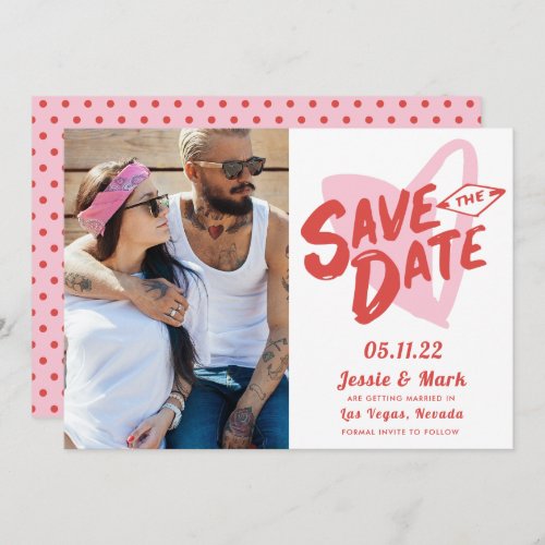 Valentines Day Las Vegas Photo Save the Date Announcement