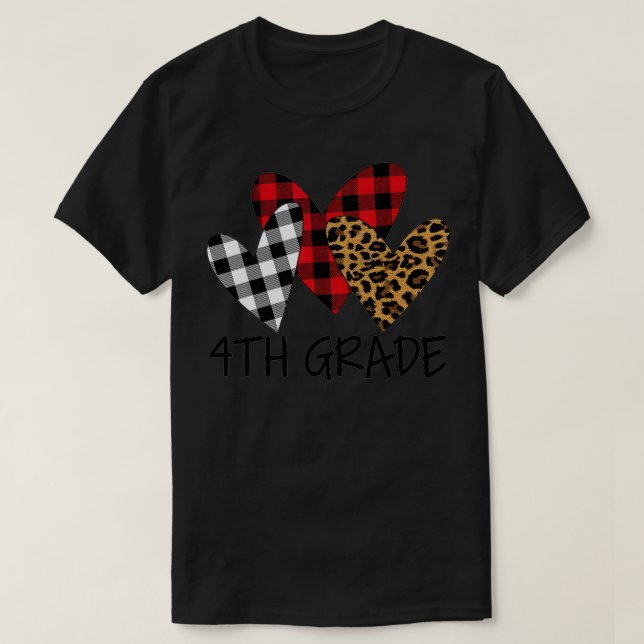 valentines day leopard 4th grade teacher Buffalo P T-Shirt (Design Front)