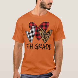 valentines day leopard 5th grade teacher Buffalo P T-Shirt