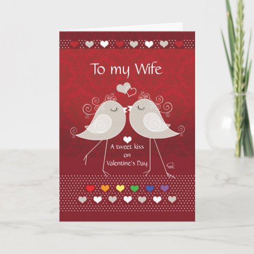 Valentines Day Lesbian Wife Trendy Love Birds Holiday Card