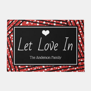 Valentine's Day Let Love In   Personalized Doormat