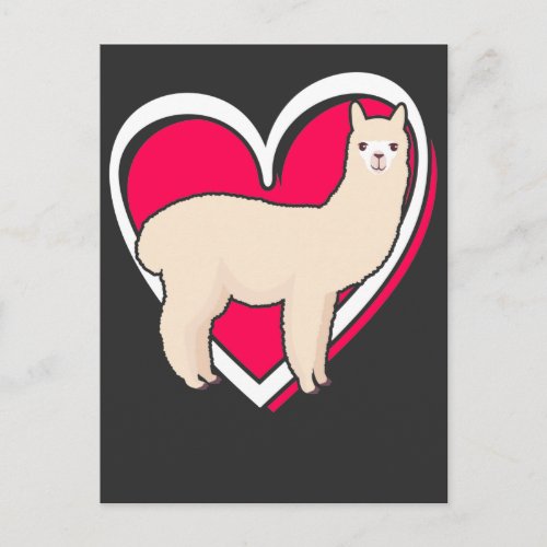 Valentines Day Llama Alpaca Love Girl Boy Kids Postcard