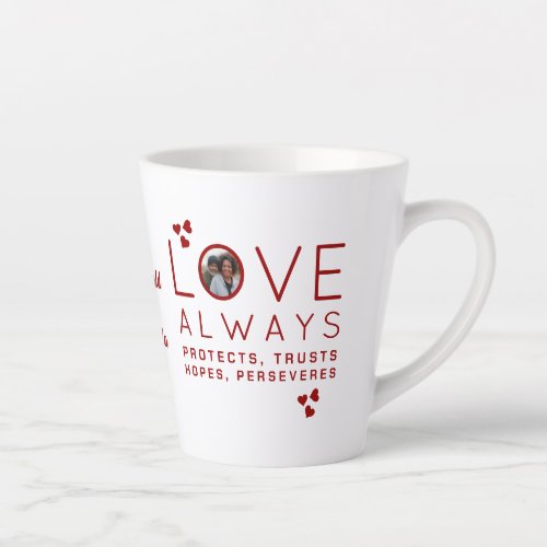 Valentines Day LOVE ALWAYS Photo Christian Latte Mug
